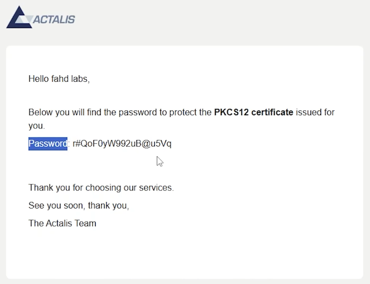 إيميل باسورد الشهادة