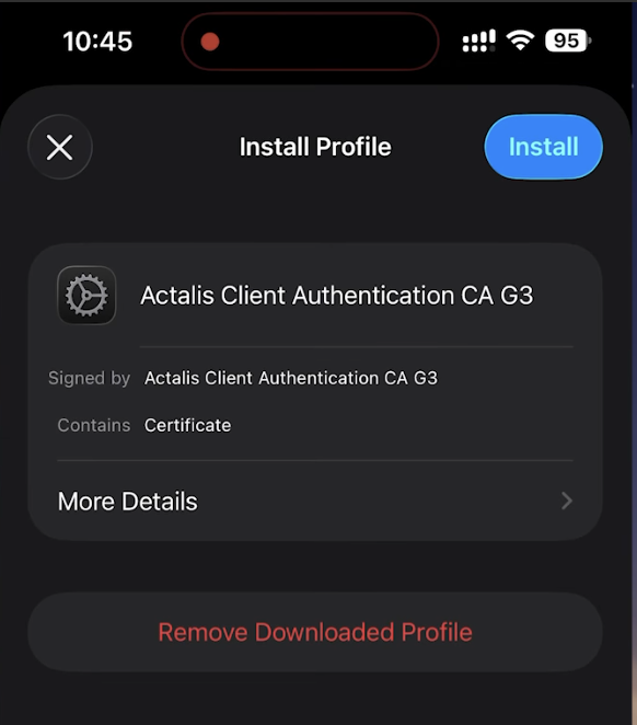 تحميل الشهادة الوسيطة للآيفون