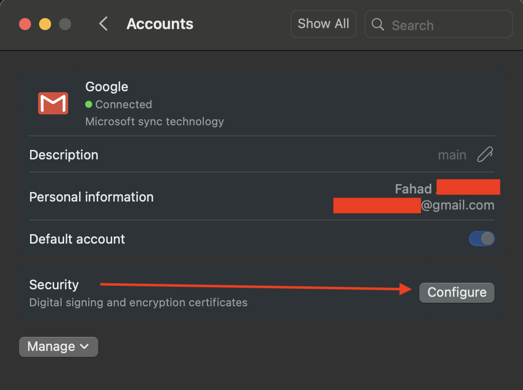 الدخول على إعدادات التوقيع الرقمي