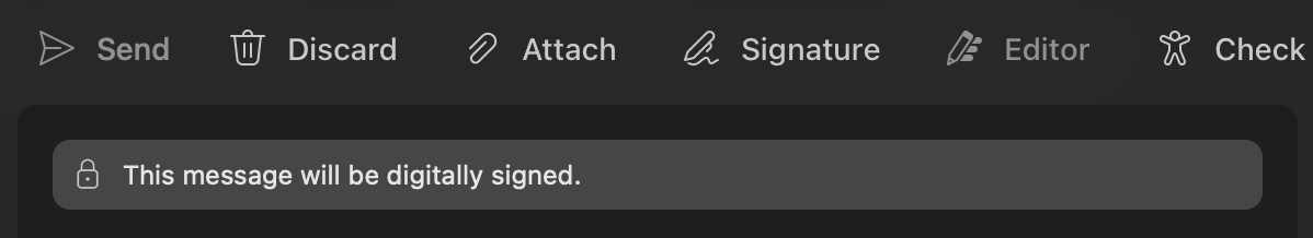 إرسال رسالة موثقة من الماك